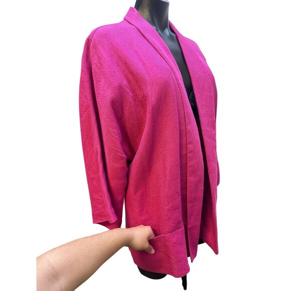 Lafayette 148 Open Front Kimono Cardigan Relaxed Fit w/Two Front Pockets Size XL - Picture 5 of 7